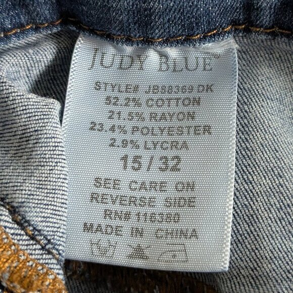 Judy Blue Jeans Women's 32 Blue Boyfriend Pull on Denim Destroyed Jegging Relax - Picture 12 of 16